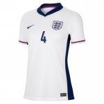 Günstige Fußballtrikots England Rice 4 Frauens Heimtrikot EURO 2024 Kurzarm